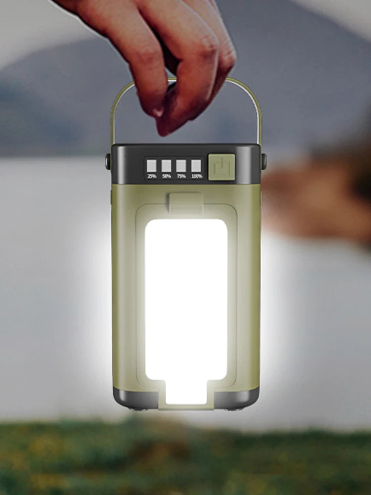 Foldable Camping Light Power Bank Solar Lantern Waterproof Portable Flashlight