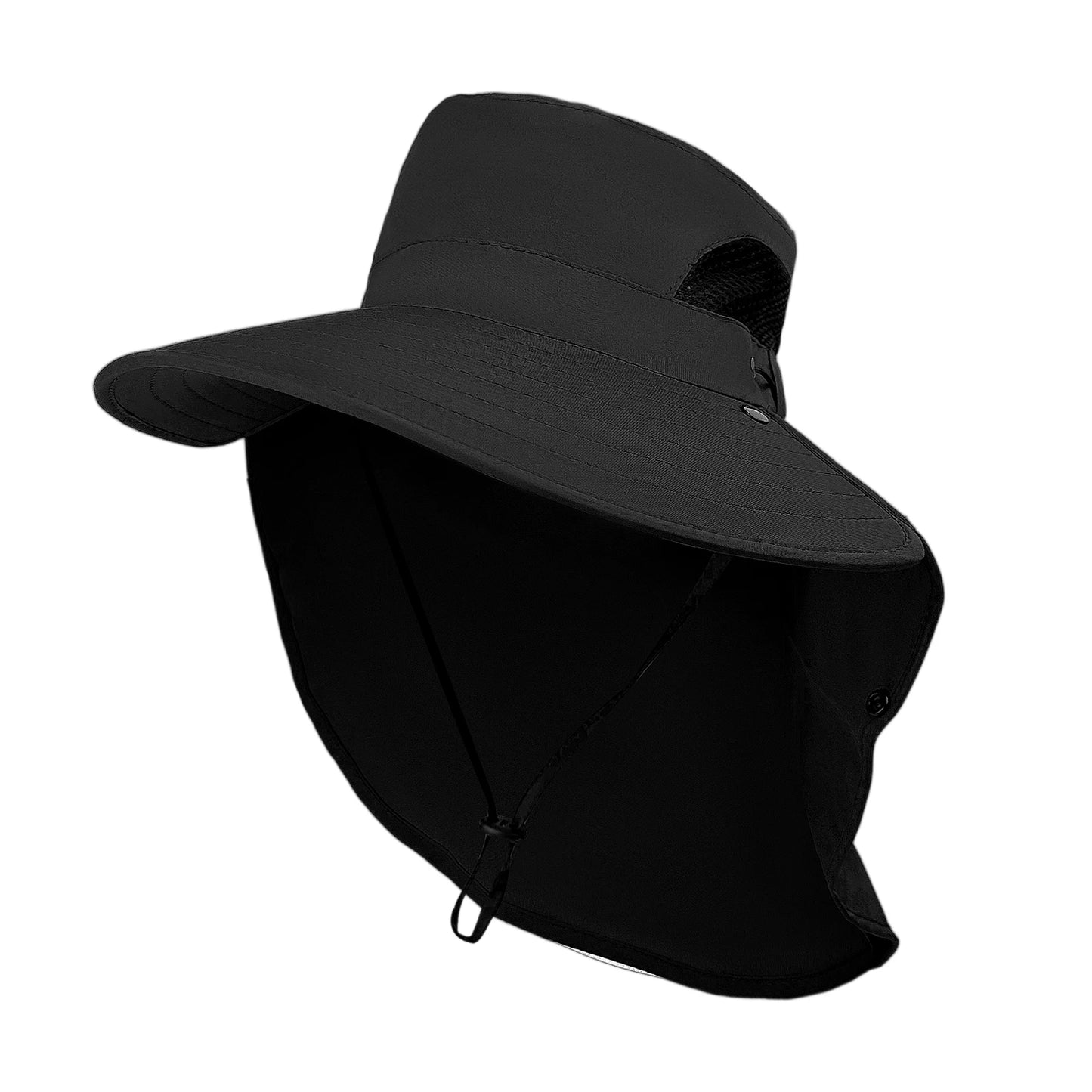 Unisex Quick Dry Mesh Safari Sun Hat With Neck Flap