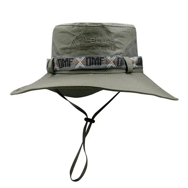 Men UV Protection Nylon Bucket Hat For Hiking And Beach