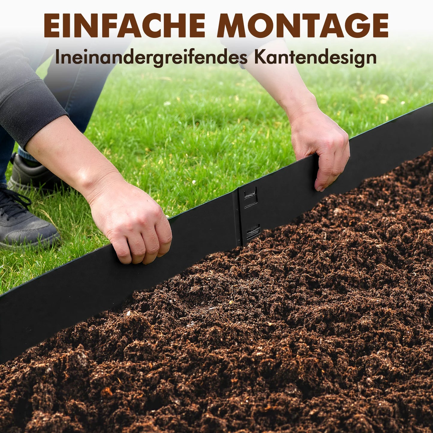 Garden Edging Steel Lawn Border No Dig Bendable Pathway Edger