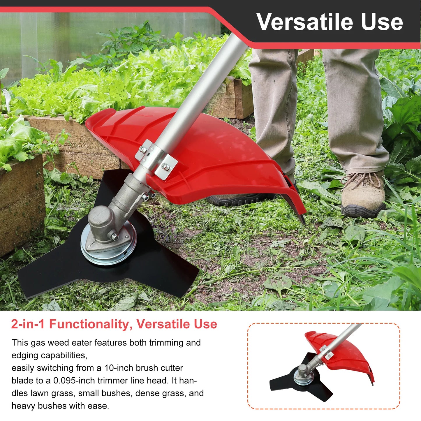 Gas Weed Eater 4 Stroke 31cc Straight Shaft Trimmer