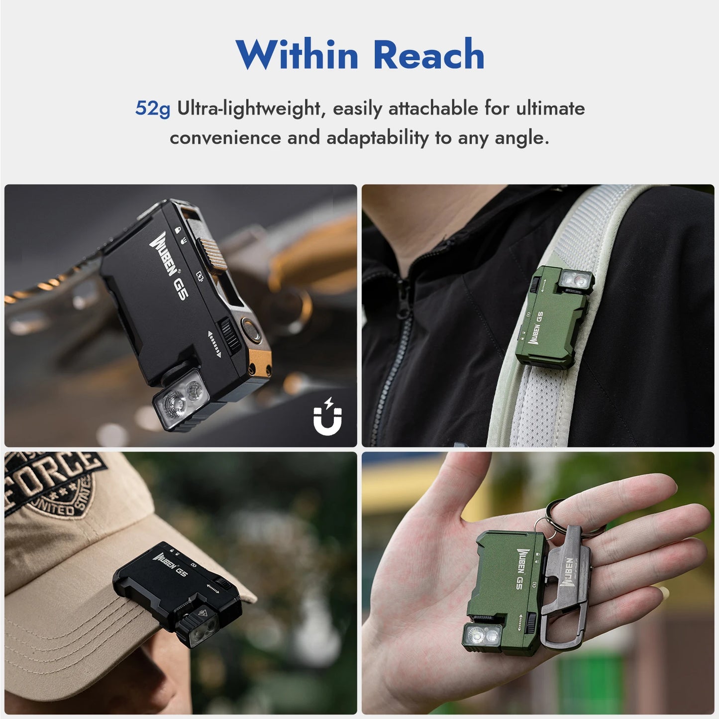 WUBEN G5 Rechargeable EDC Flashlight 400 Lumens RGB Light