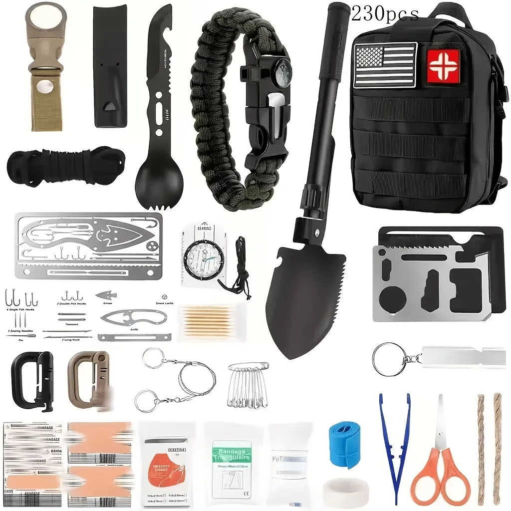 242 Survival Kit Outdoor Adventure Emergency First Aid Gear