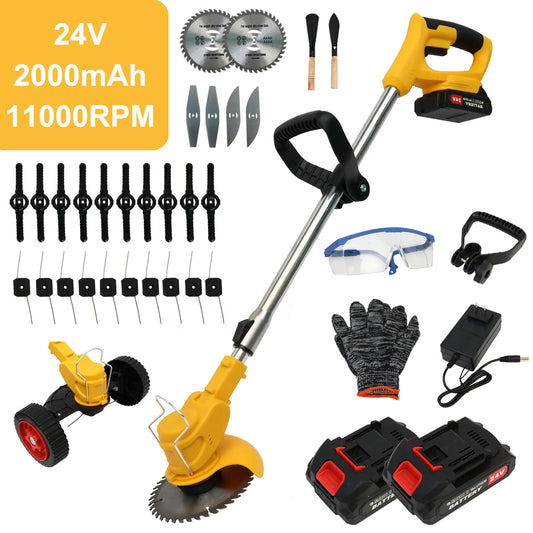 Cordless 21V Grass Trimmer Edger Mower 3-In-1 Tool