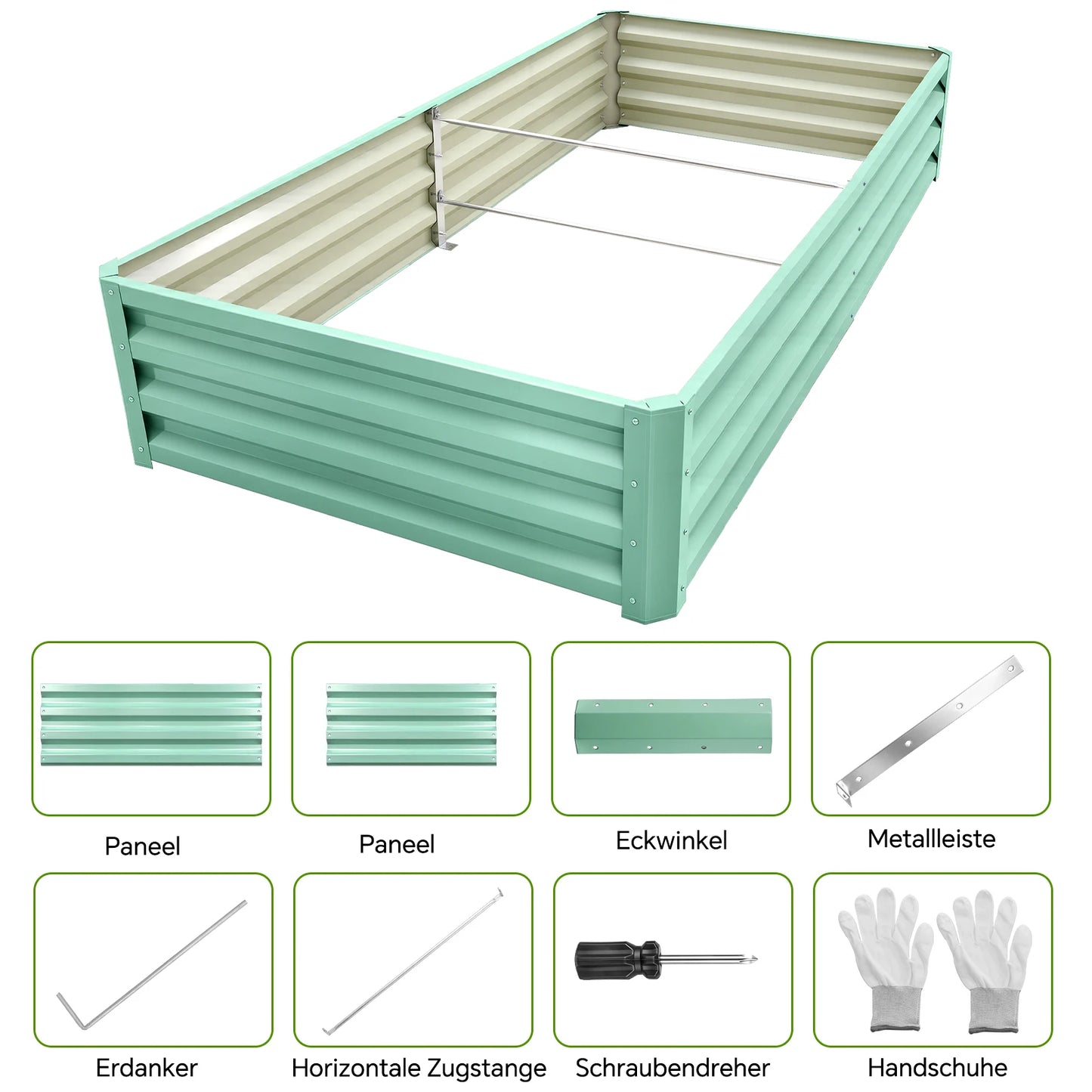 Galvanized Metal Raised Garden Bed Outdoor Planter Box For Vegetables