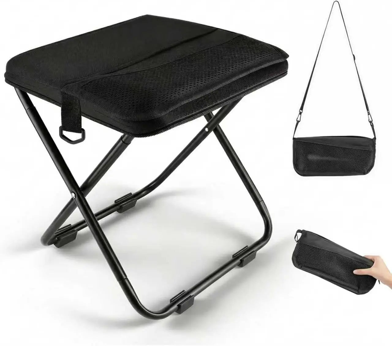 Camping Stool All Terrain Folding Pocket Chair With 270Lbs Capacity