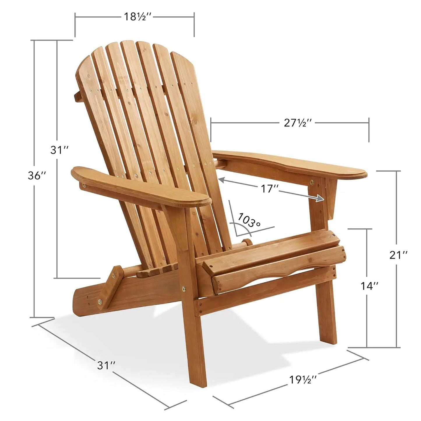 Folding Adirondack Chair, Set of 2 Cedar Wood Outdoor Fire Pit Lounge Chairs for Patio, Deck, Yard, Lawn and Garden, Customized