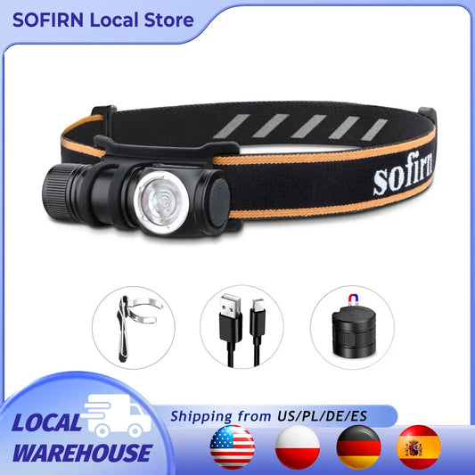 Sofirn HS10 USB C Rechargeable Headlamp 1100 Lumen Magnet Tail