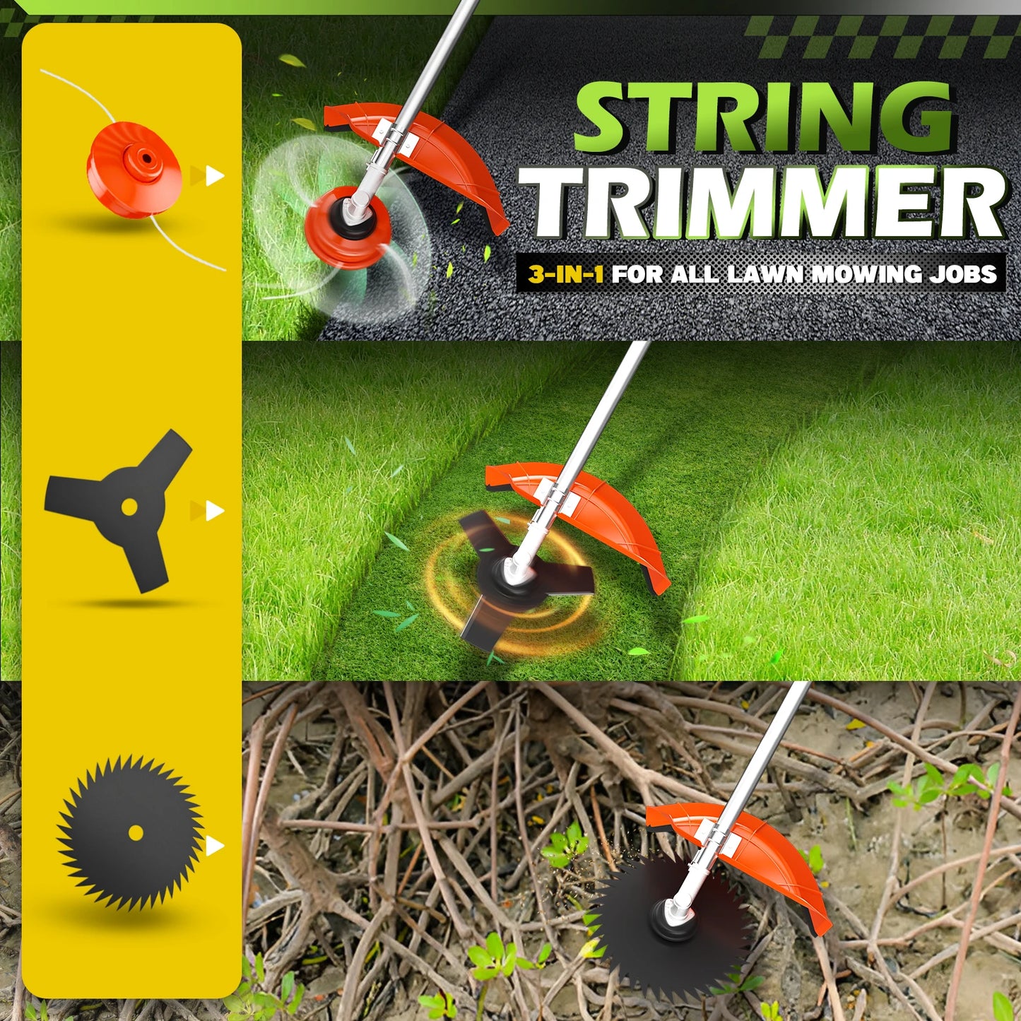 Gasoline Powered 6 In 1 Hedge Trimmer For Lawn Care