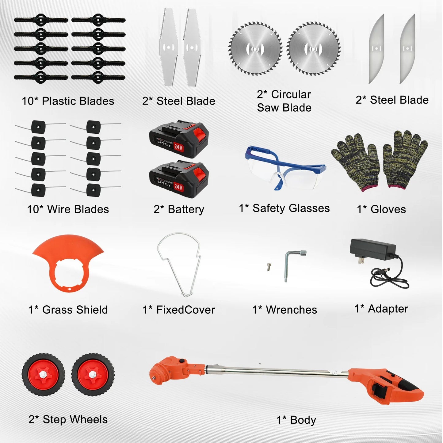 Cordless 21V Grass Trimmer Edger Mower 3-In-1 Tool
