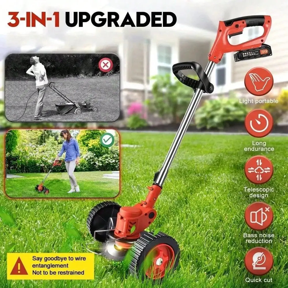 XMSJ String Trimmer Edger Whacker Grass Eater Lawn Cutter 21V