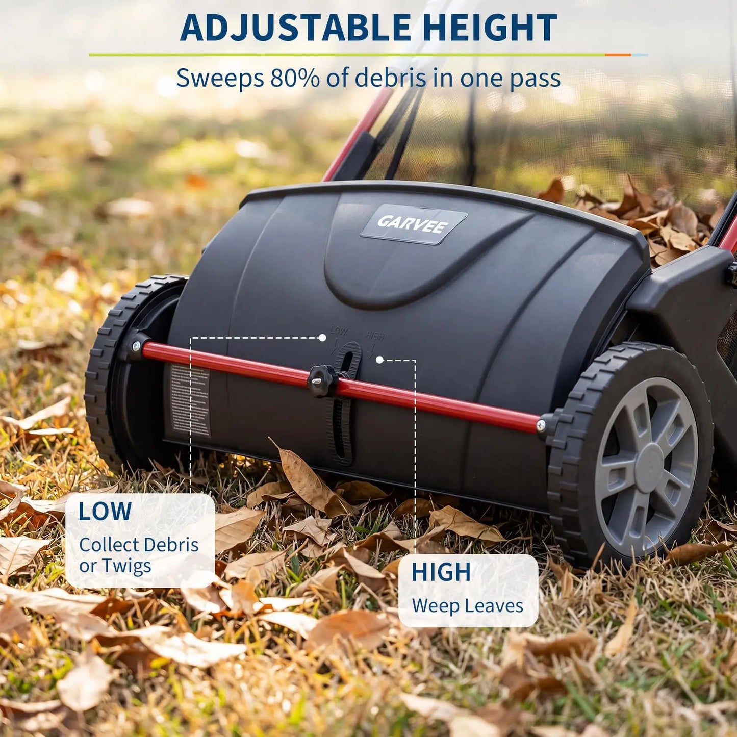HiMISS Push Lawn Sweeper With Large Hopper And Four Brushes