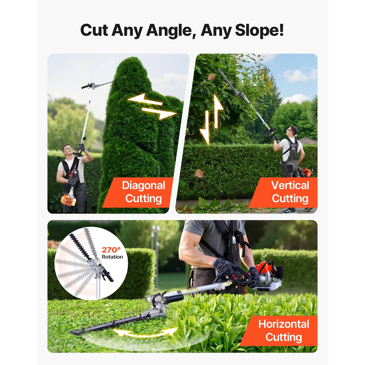SucceBuy Gas Hedge Trimmer 2 Cycle Handheld Weed Eater Set