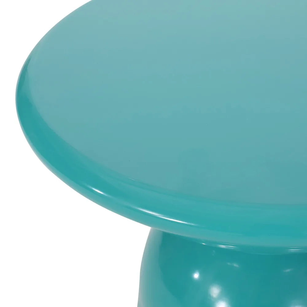 Metal End Tables Set of Two Outdoor Modern Pedestal Design