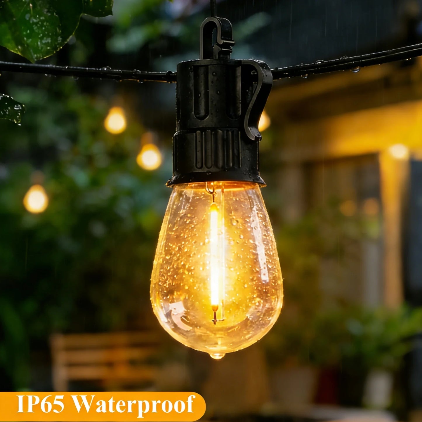 Outdoor String Lights LED Patio-Light - 105Ft/60FT/28FT Outside Waterproof Porch Lights With Shatterproof S14 Bulbs Outside Hanging Light Connectable Lighting For Gazebo Backyard Bistro Pergola And Camping, 2700K