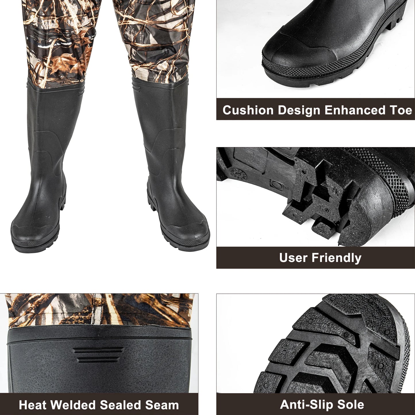 Night Cat Unisex Breathable Waterproof Chest Waders With Bootfoot Belt