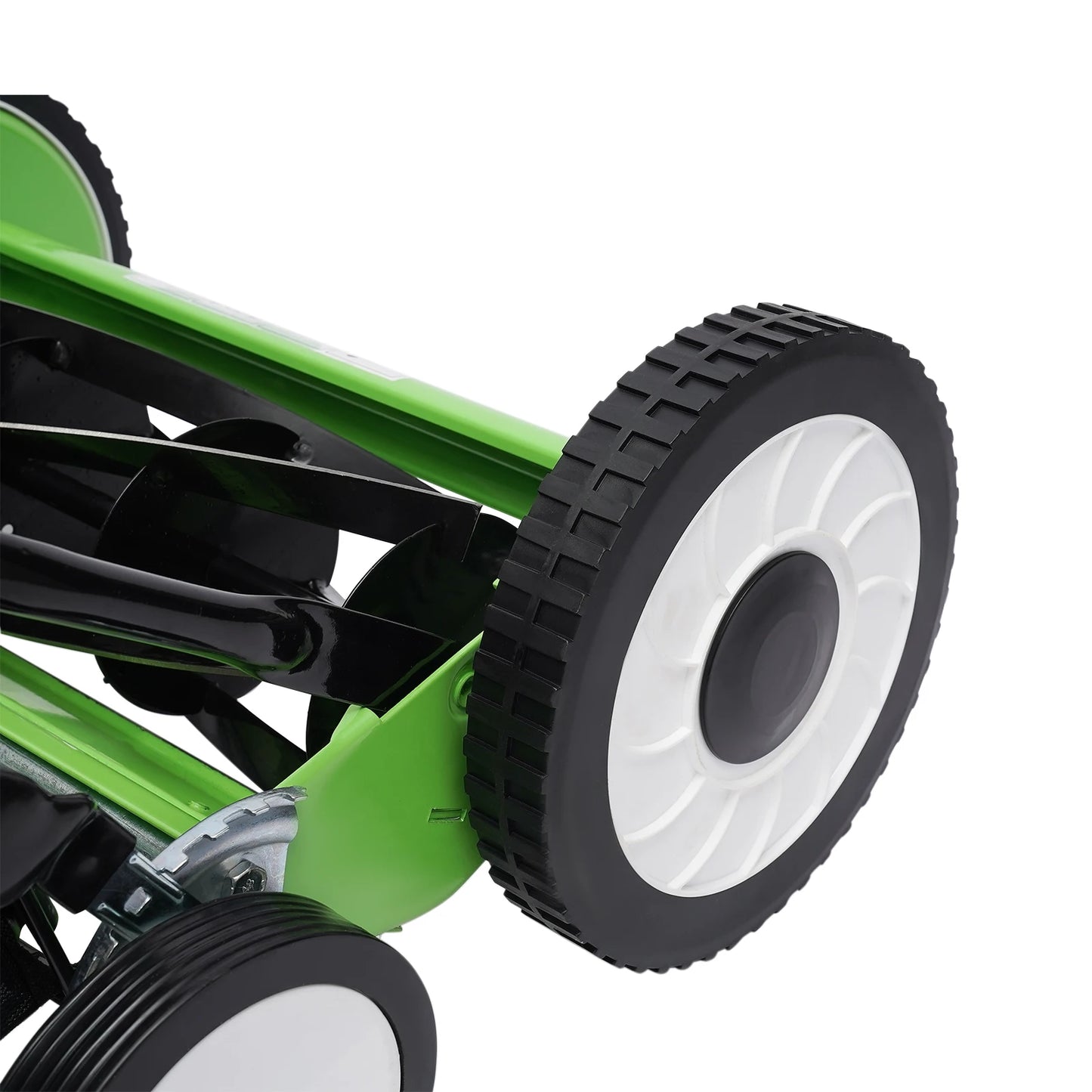16 Inch Manual Push Reel Lawn Mower 5-Blade Cordless Lawn Mower with 4 Wheels and Removable Grass Catcher for Home Garden Yard