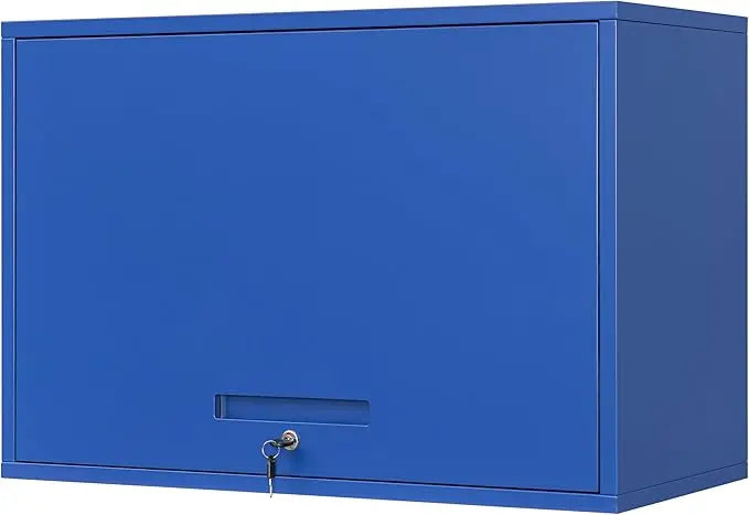Metal Garage Wall Cabinet with Doors and Shelves, Wall Mounted Metal Storage Cabinet, Floating Garage Tool Cabinet, Customized