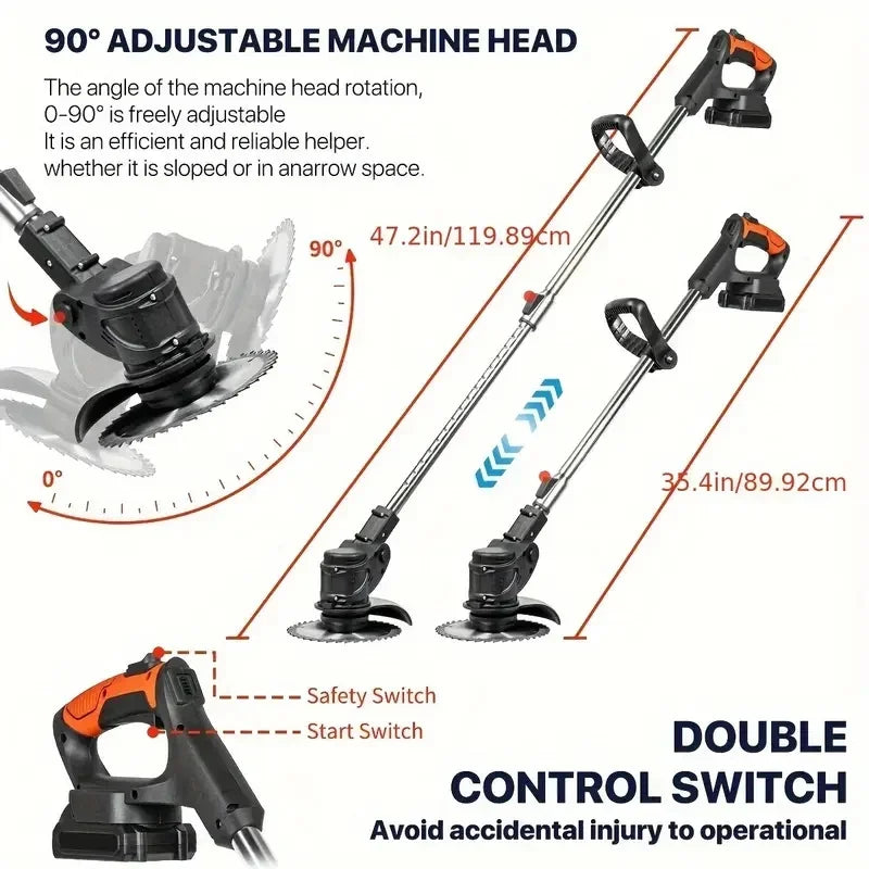 Wireless Portable Weed Trimmer Edger With Dual Lithium Batteries