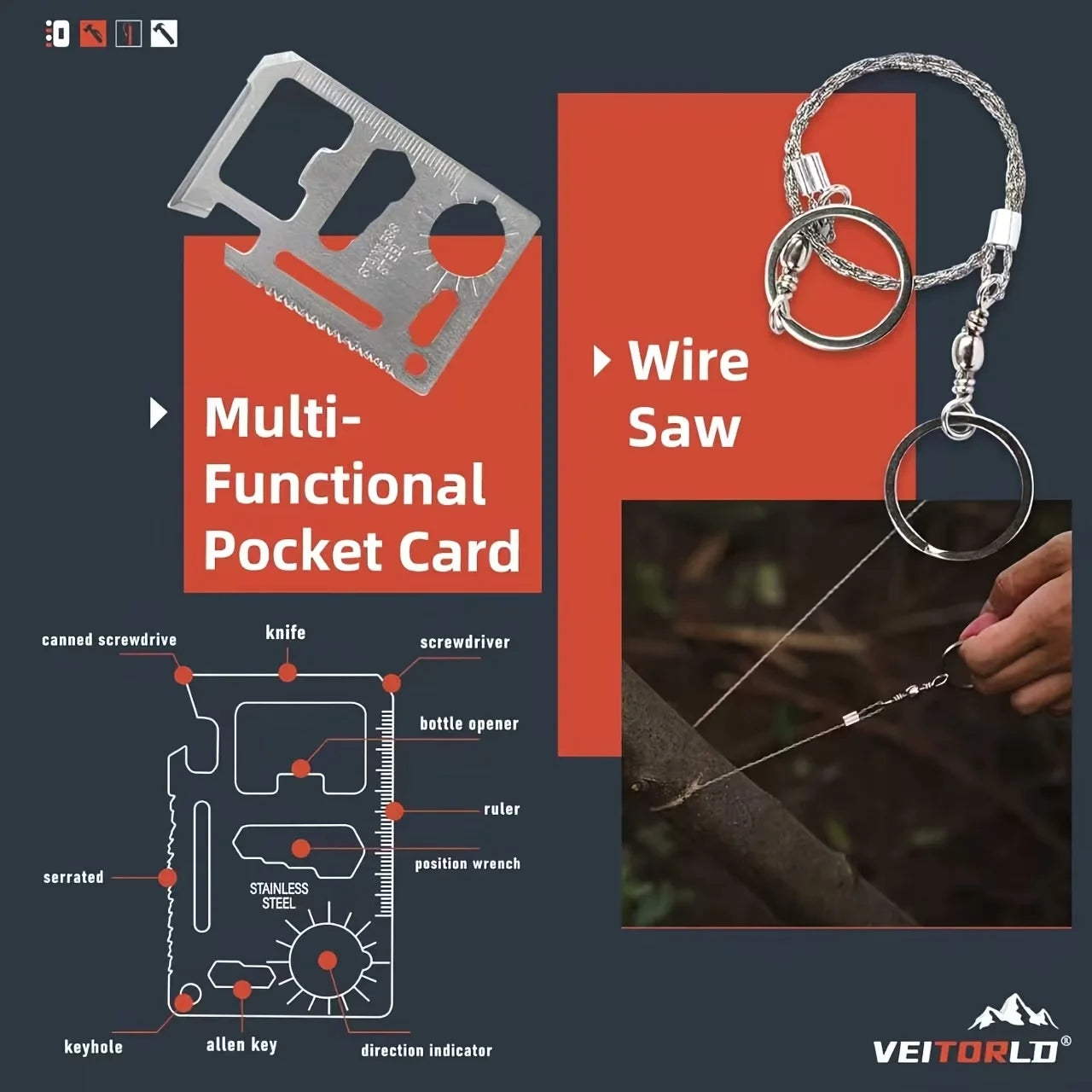 232pcs Multi Tool Backpack Emergency Survival Kit With MOLLE Pouches