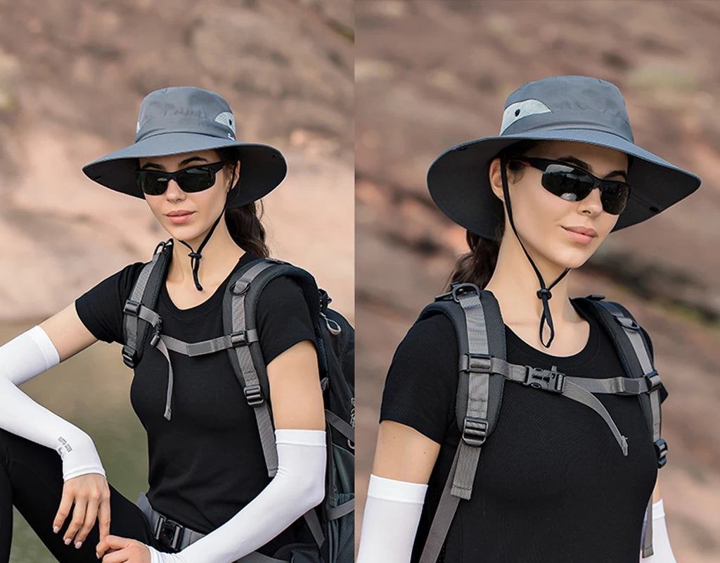Xinbaoguan Sun Hat 100 Percent Polyester Outdoor Folding Ponytail Hole