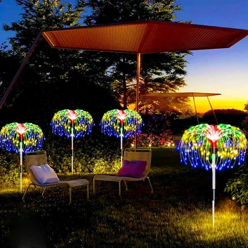 Solar Firework LED Lights 60 LED Outdoor Garden Pathway Waterproof 8 Modes
