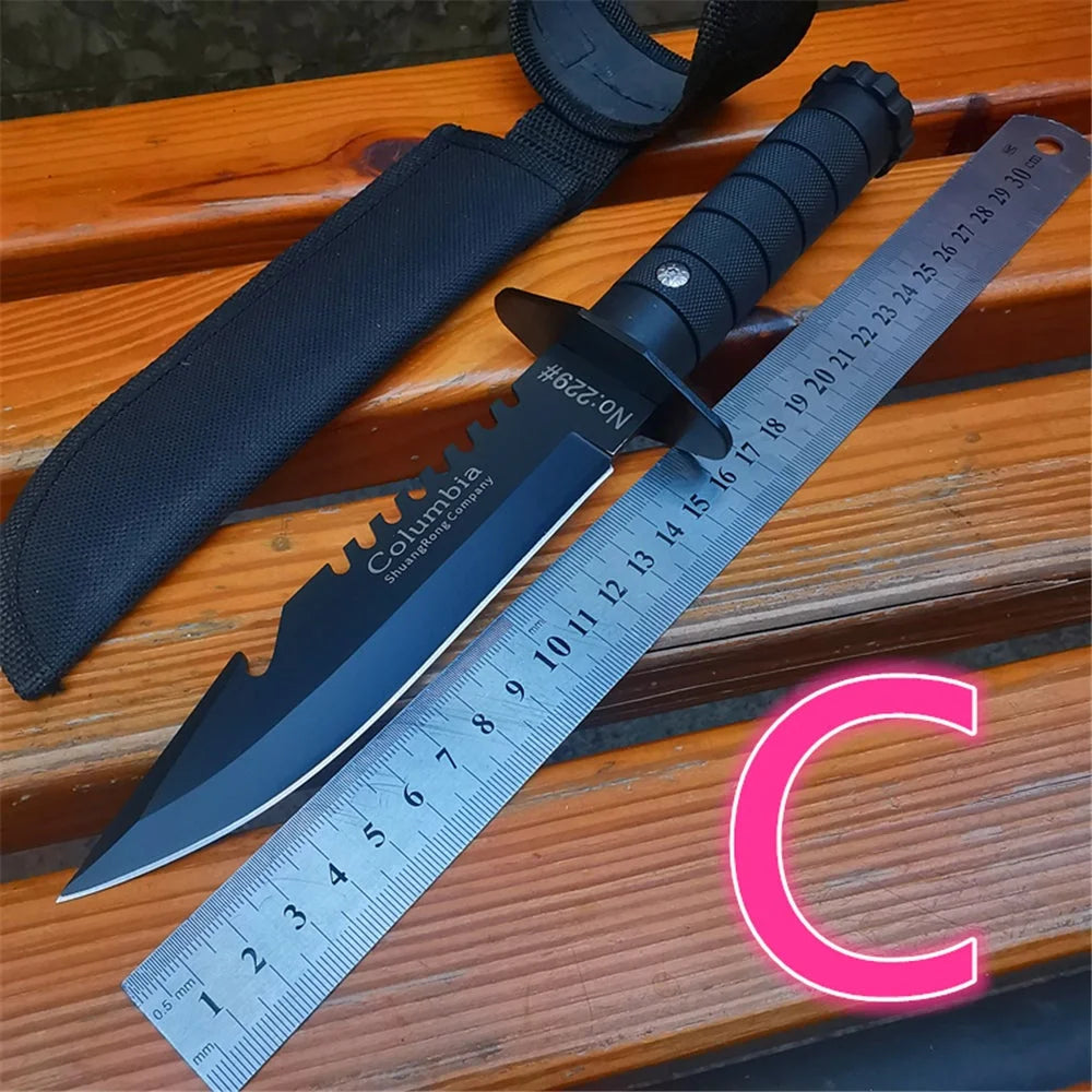Fixed Blade Bowie Knife With ABS Handle And Protective Sheath