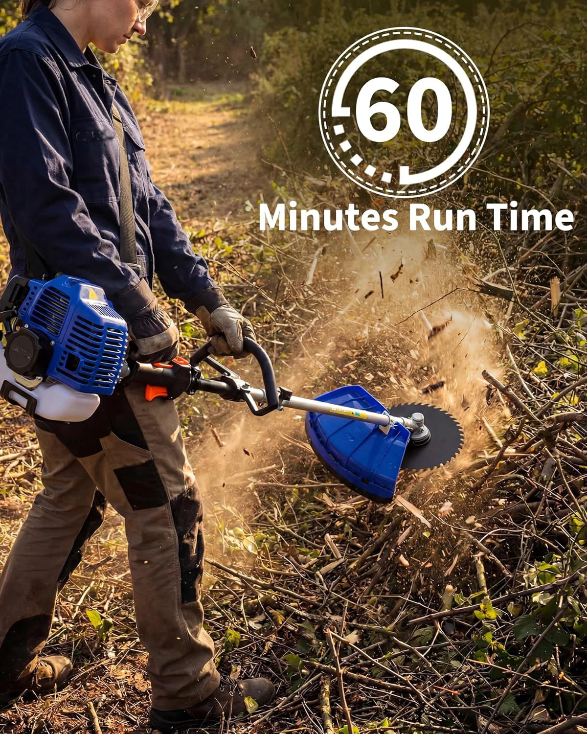 HiMISS Gas Powered 43cc 3 In 1 Weed Wacker Trimmer Edger