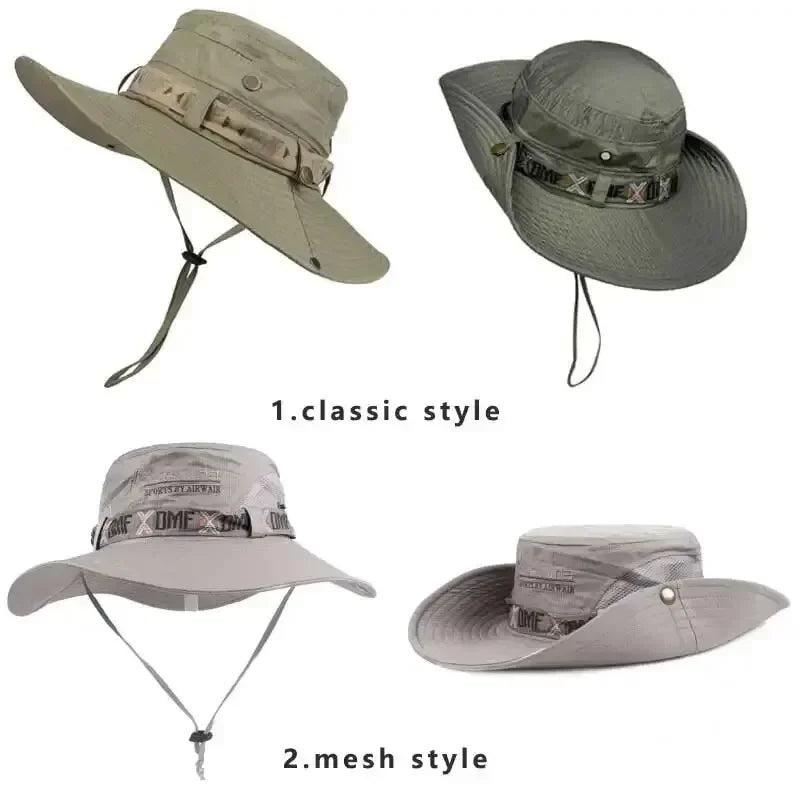 Outdoor UV Protection Bucket Hat With Wide Panama Brim