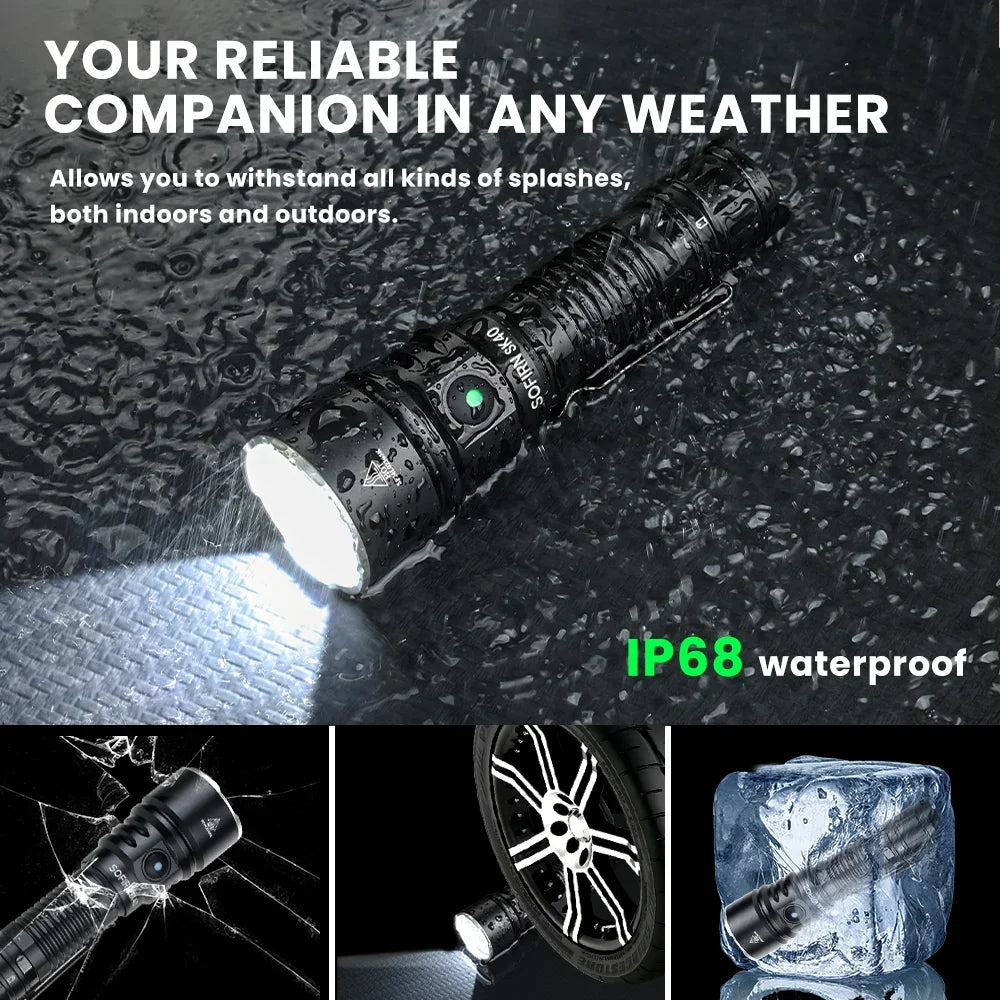 Sofirn SK40 SFT70 LED Tactical Flashlight 3200lm Spotlight