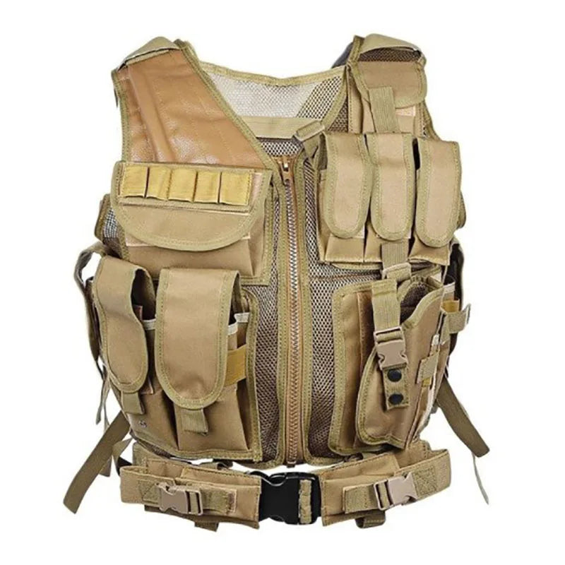 Tactical Molle Vest Adjustable Combat Body Armor For Airsoft