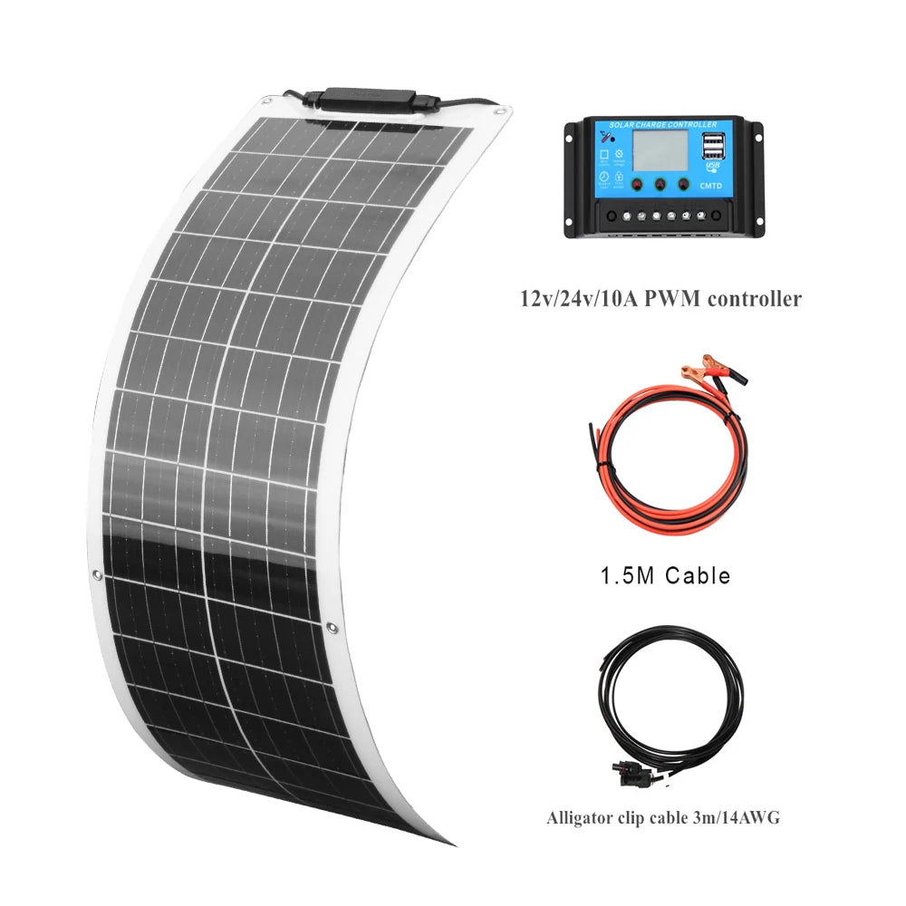 WUZECK 50W Solar Panel Kit for 12V 24V Systems Outdoor