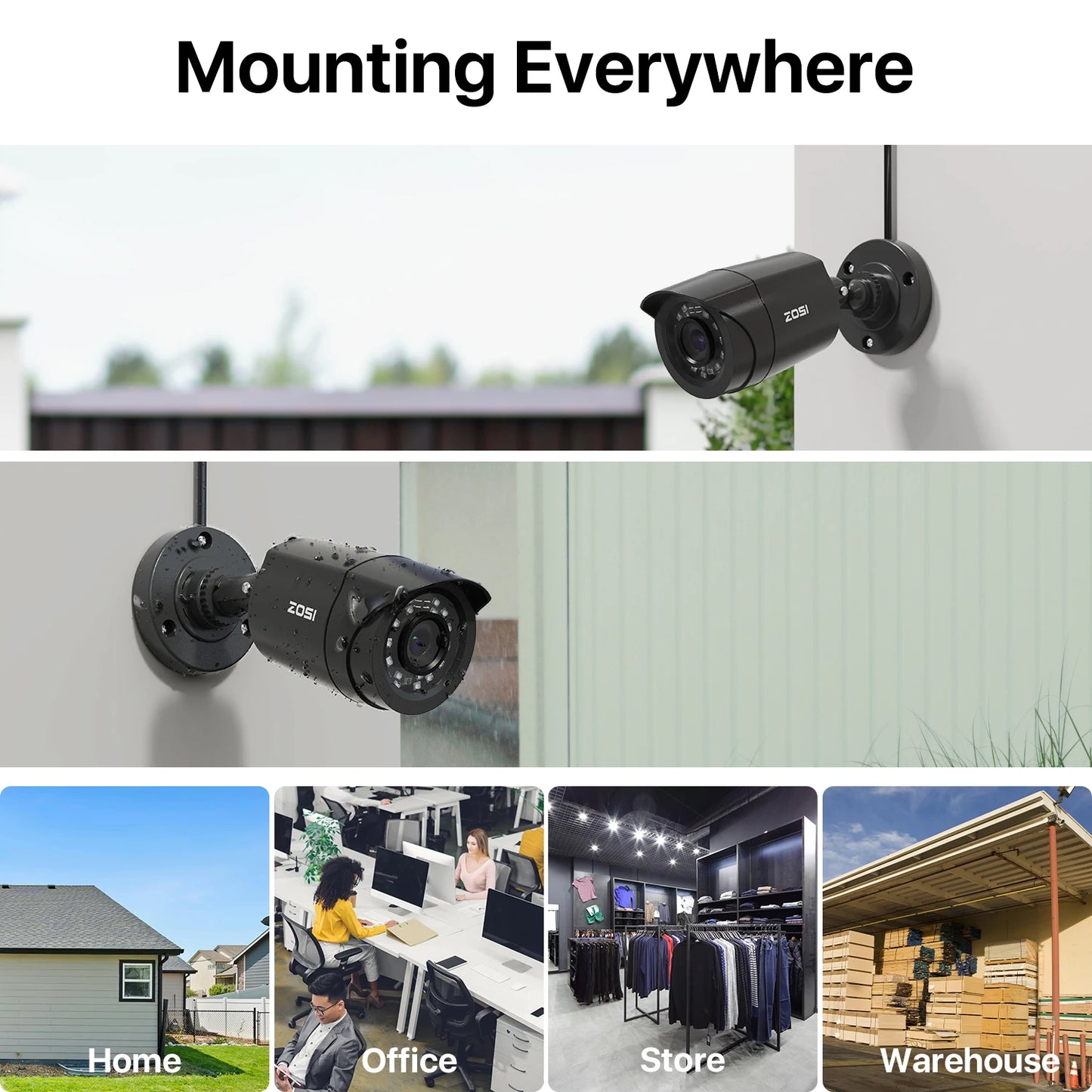 ZOSI 8CH 1080P CCTV System With 2MP Wired Outdoor Cameras