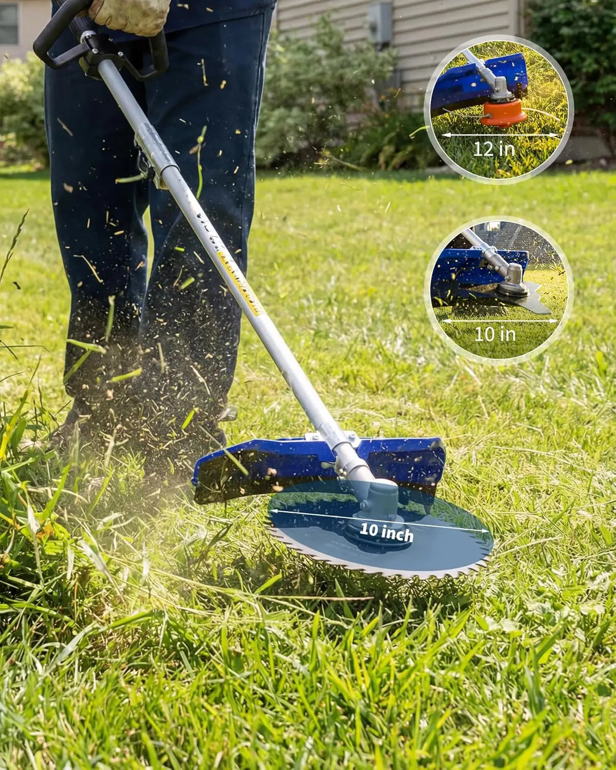 HiMISS Gas Powered 43cc 3 In 1 Weed Wacker Trimmer Edger