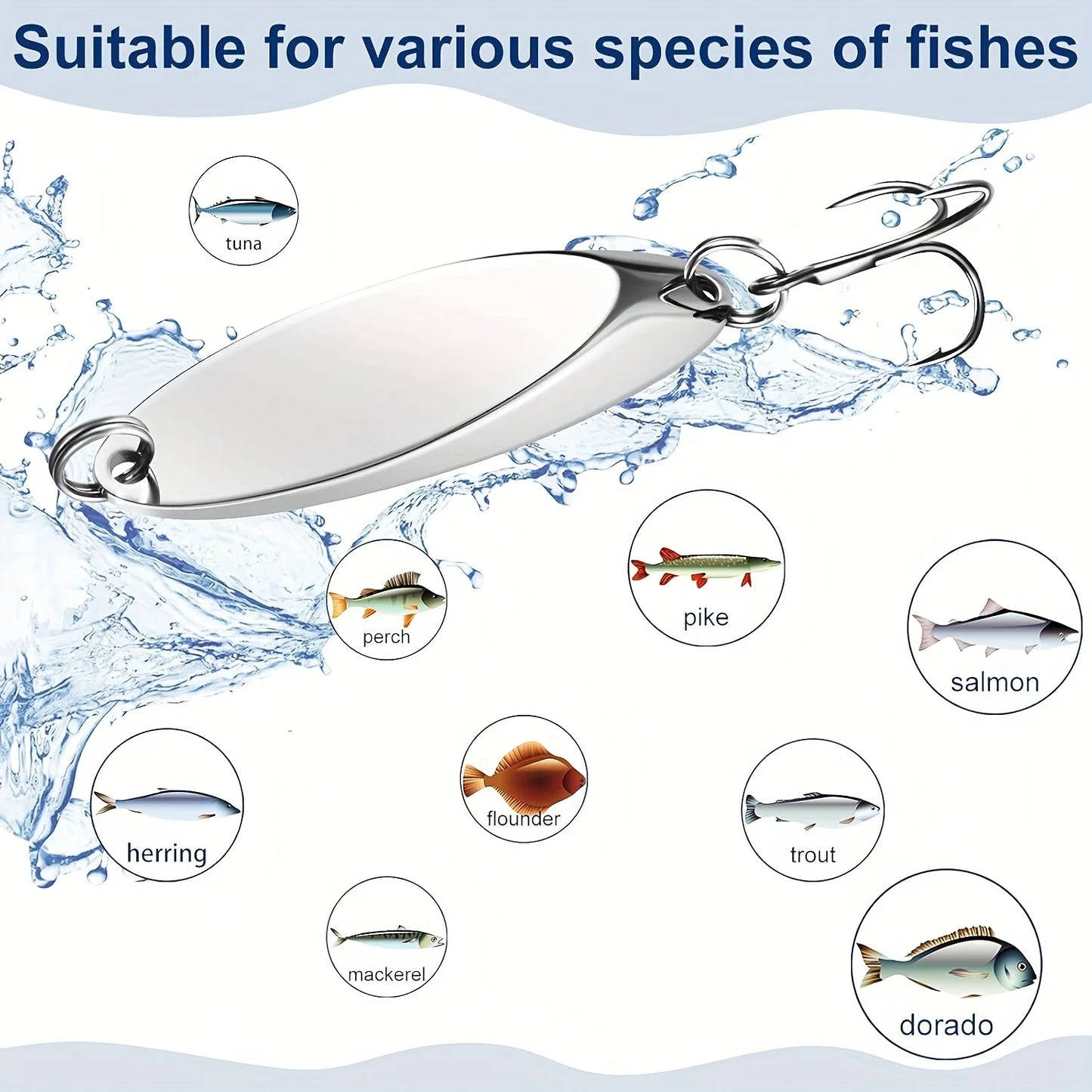 20 Assorted Fishing Lures, Including Metal Spoons And Spinners Designed for Salmon And Bass, Ideal for Freshwater Fishing Enthus