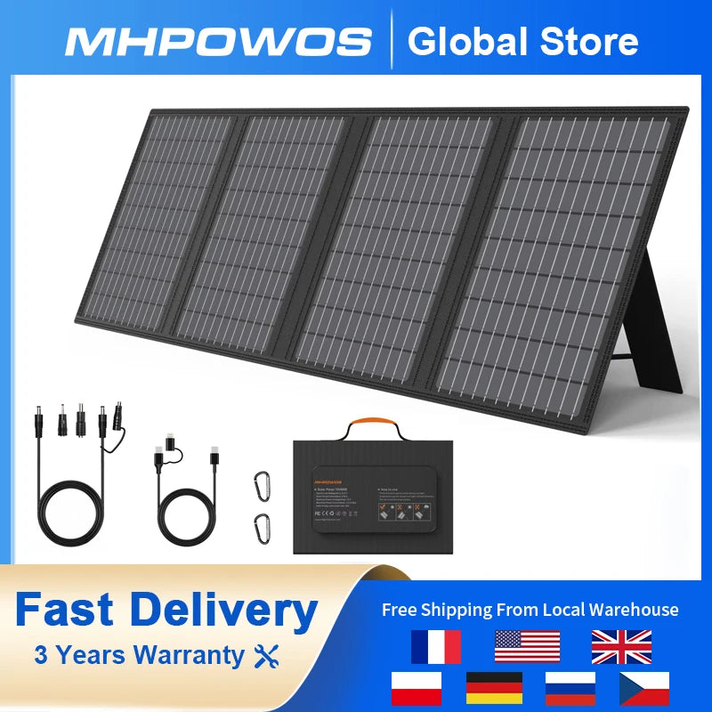 MHPOWOS Solar Battery Charger for Powerbank USB C Foldable Panel