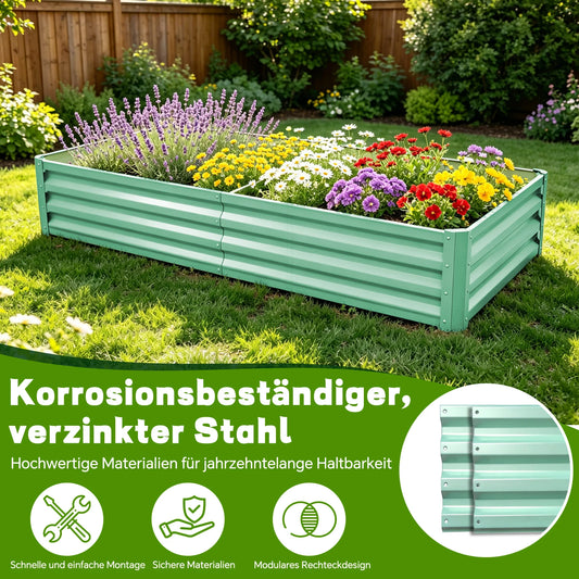 Galvanized Metal Raised Garden Bed Outdoor Planter Box For Vegetables