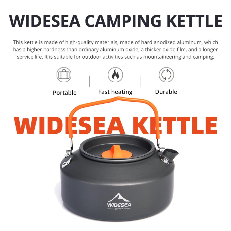 Widesea Outdoor Camping Cookware Set Pots Kettle Coffee Cups Tableware