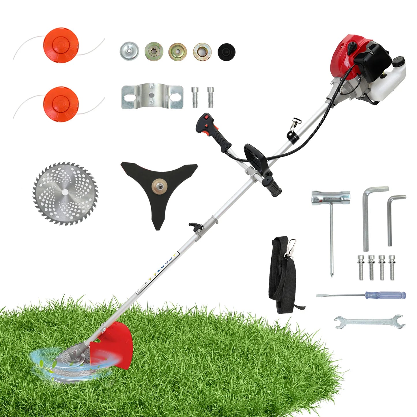 Gasoline Lawn Mower 2-Stroke 4 In 1 With Telescopic Handle