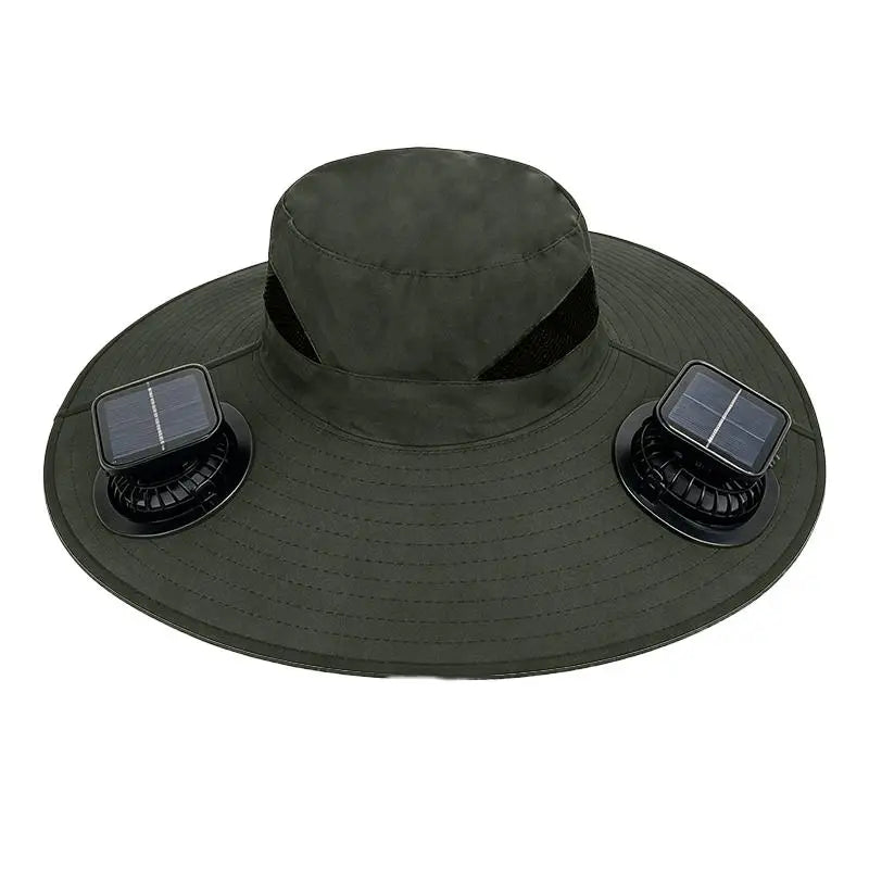Solar Powered Fan Quick Dry Bucket Hat USB Charging For Men Outdoor