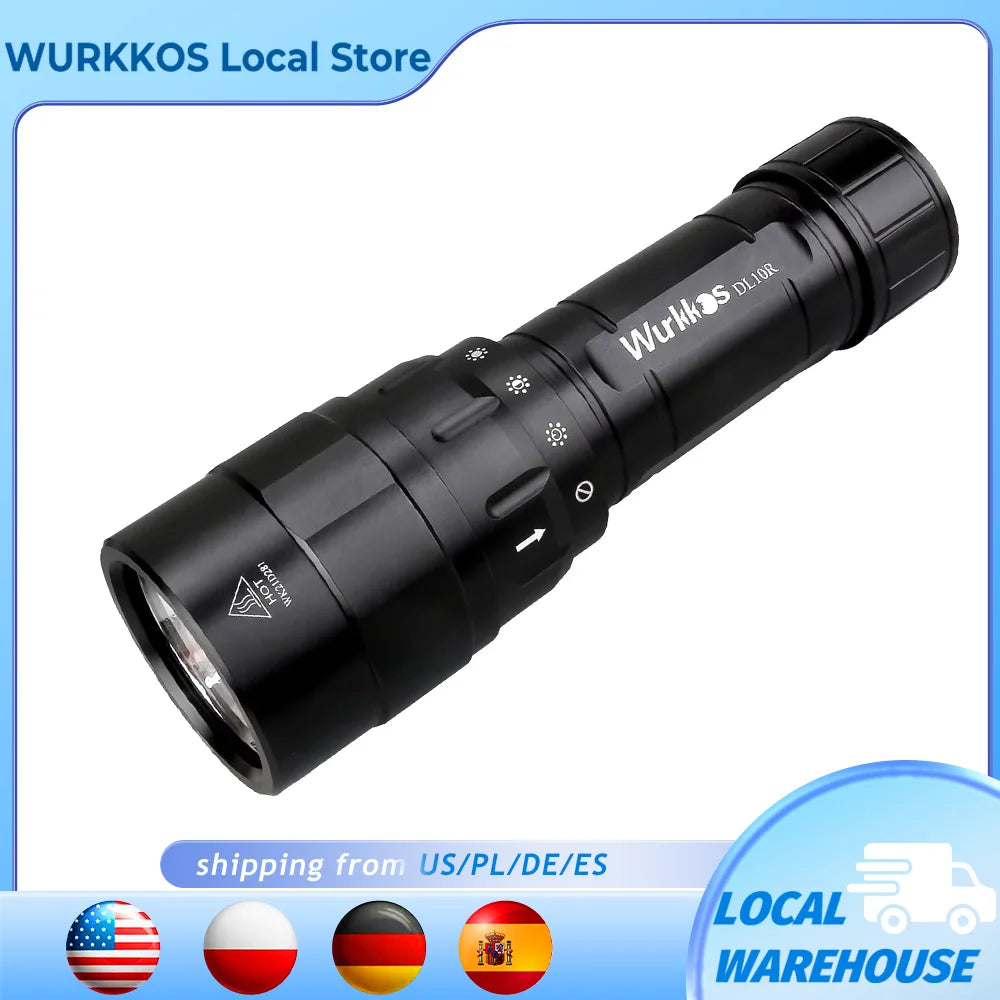 Wurkkos DL10R XHP70.2 Scuba Diving Torch 4500lm USB-C Rechargeable