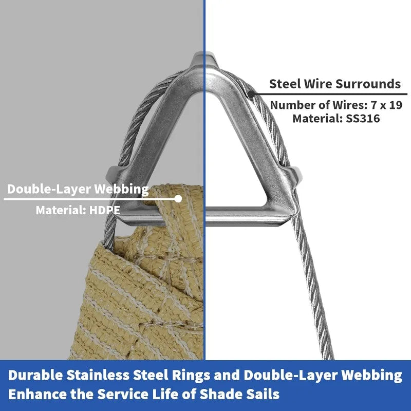 ColourTree Heavy Duty Shade Sail Pro Ring 260 GSM Outdoor