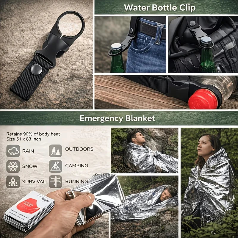 232pcs Multi Tool Backpack Emergency Survival Kit With MOLLE Pouches