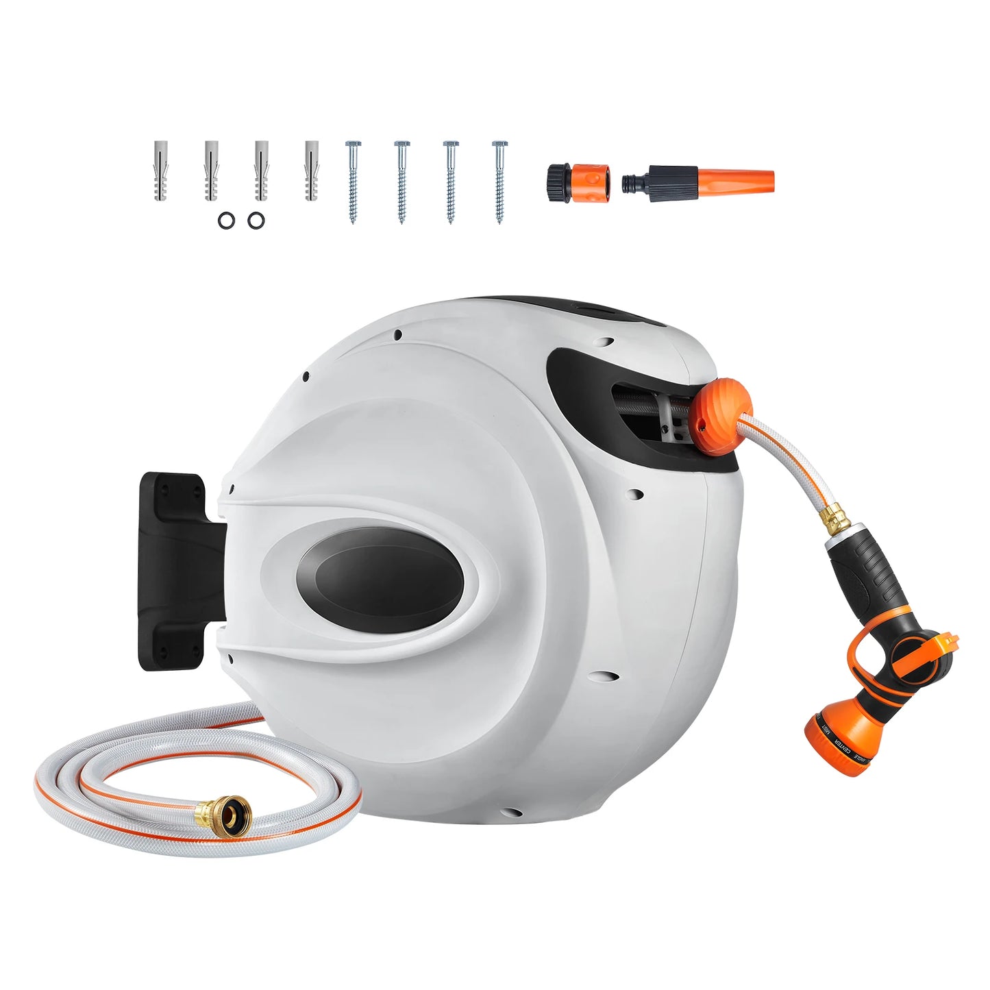SucceBuy Retractable Hose Reel With 180° Swivel Wall Mount