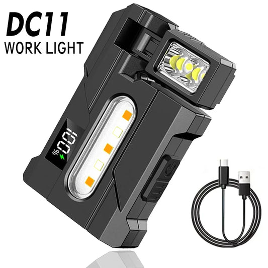 EDC LED Flashlight Rechargeable Magnetic ClipOn Handheld for Hiking