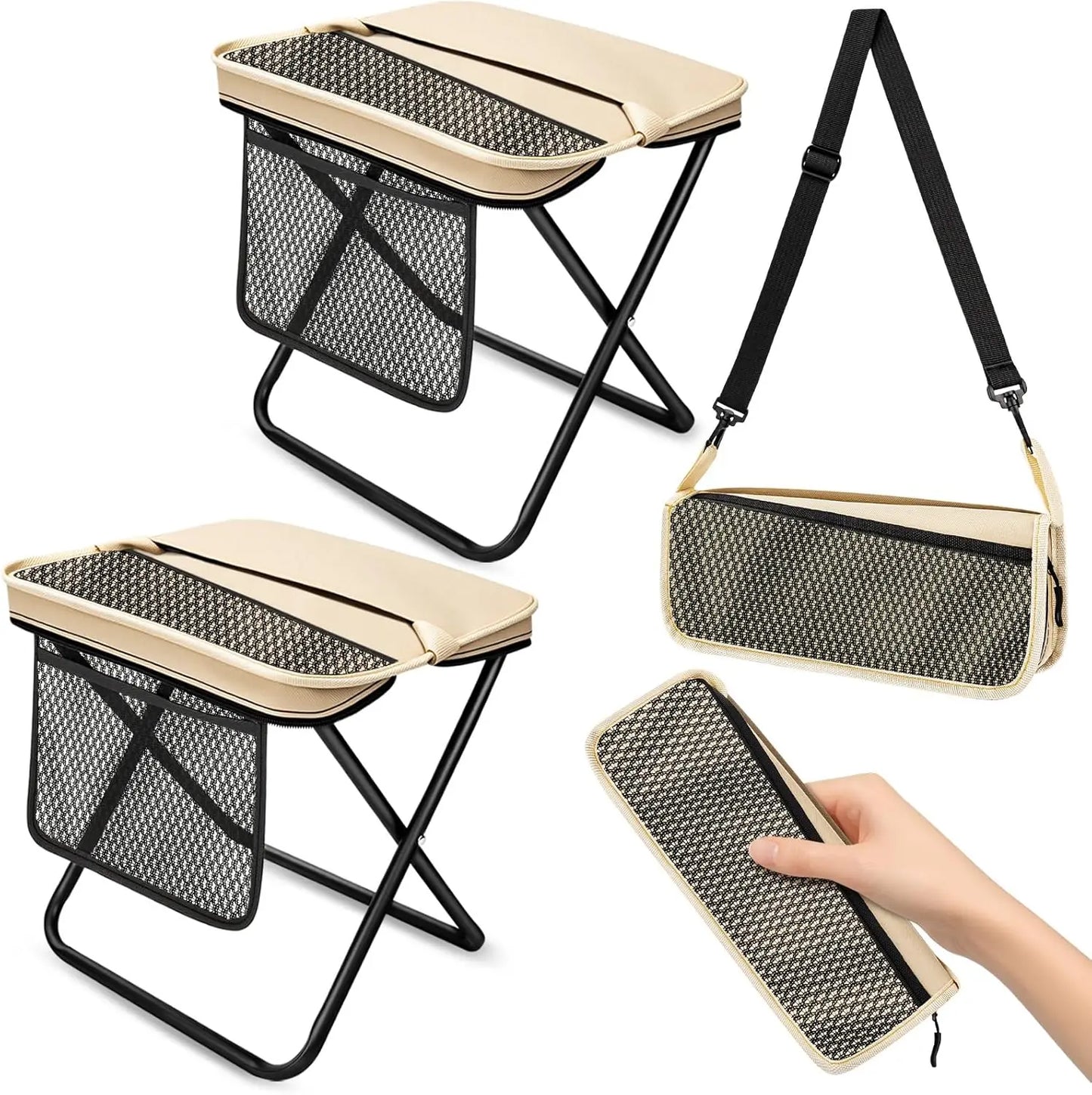 Camping Stool All Terrain Folding Pocket Chair With 270Lbs Capacity