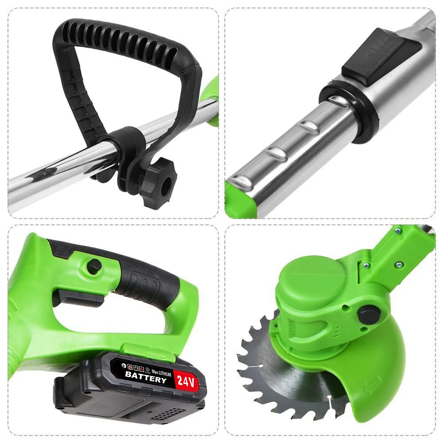 Electric Cordless Weed Trimmer 2 In 1 String Grass Cutter For Yard