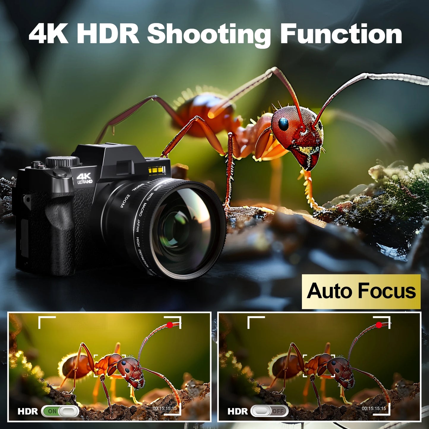 NBD 48MP 4K Autofocus Vlogging Camera With WiFi App Control