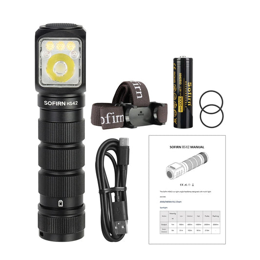 Sofirn HS42 Headlamp 2100lm USB C Rechargeable Flashlight for Camping