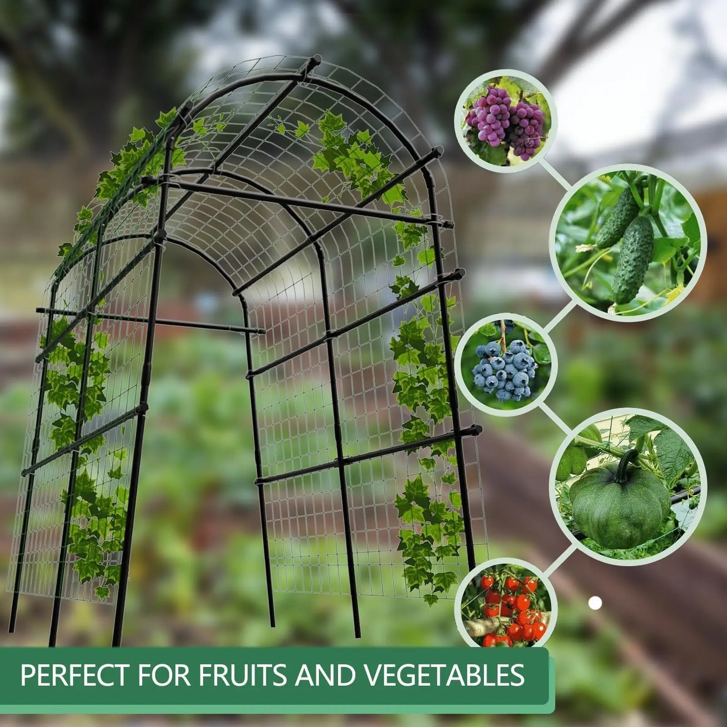 Extra Tall 7.5FT Garden Arch Trellis, 35-45in Adjustable Outdoor Arbor For Climbing Plants, Wedding Party Backdrop Frame